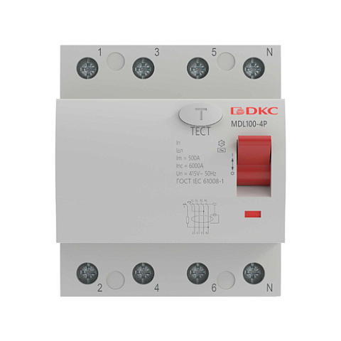 DKC УЗО ВДТ YON MAX MDL100, 4P, 30mA, 63A, тип АC