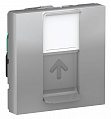 Schneider Electric Unica New Modular Алюминий Розетка компьютерная RJ45 одиночная кат. 5е STP 2 модуля