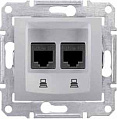 Schneider Electric Sedna Алюминий Розетка компьютерная 2-ая RJ45 кат.6 UTP неэкранированная