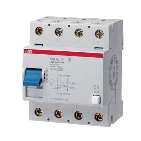 ABB F204 УЗО 4P 125A тип AC 300mA