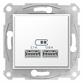 Schneider Electric Sedna USB Белый Розетка механизм 2x1,05А