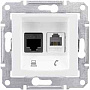 Schneider Electric Sedna Белый Розетка телефонная RJ11 + компьютерная RJ45 кат.5е UTP