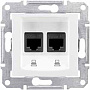 Schneider Electric Sedna Белый Розетка компьютерная 2-ая RJ45 кат.6 STP экранированная