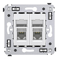 DKC Компьютерная розетка RJ-45 в стену, кат.5e двойная, "Avanti", "Белое облако"