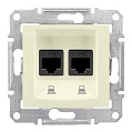 Schneider Electric Sedna Бежевый Розетка компьютерная 2-ая RJ45 кат.6 UTP неэкранированная