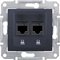 Schneider Electric Sedna Графит Розетка компьютерная 2-ая RJ45 кат.5e UTP неэкранированная