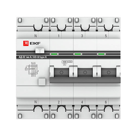 EKF PROxima АД-32 Дифавтомат 3P+N 16A/30mA тип A