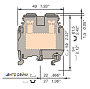 ABB M35/16 Клеммник винтовой 35мм2 серый