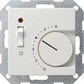 Gira System-55 E22 Белый глянец Термостат 1НЗ-контакт с выключателем и контрольной лампой 10A 230V