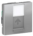 Schneider Electric Unica New Modular Алюминий Розетка компьютерная RJ45 одиночная кат. 5е UTP 2 модуля