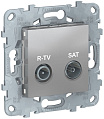 Schneider Electric Unica New Алюминий Розетка R-TV/SAT проходная