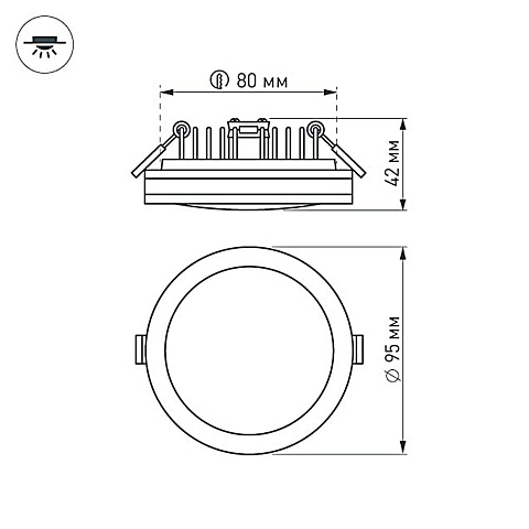 Arlight Панель светодиодная круглая LTD-95SOL-10Вт 4000К 800Lm Белый