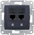 Schneider Electric Sedna Графит Розетка компьютерная 2-ая RJ45 кат.6 UTP неэкранированная