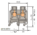 ABB Клемма M10/10 винт 10мм.кв., жёлтая