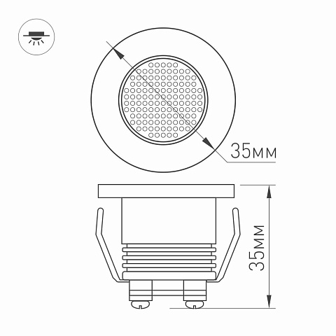 Arlight Светильник светодиодный круглый мебельный LTM-R35WH 1Вт 4000К 80-90Lm Белый