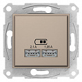 Schneider Electric Sedna, USB механизм зарядного устройства 2,1а (2x1,05А), Титан