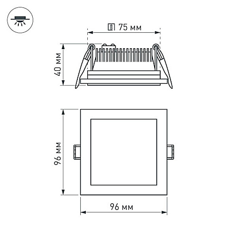 Arlight Панель светодиодная квадратная LT-S96x96ВтH 6Вт 5500-6000К 430Lm Белый