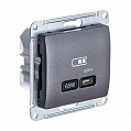 Systeme Electric Glossa Графит Розетка USB тип-C 65Вт высокоскор.заряд. QC, PD, механизм