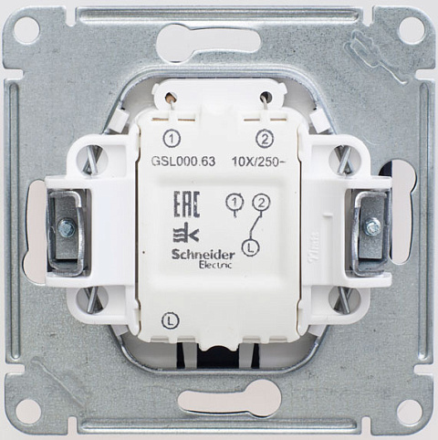 Переключатель Systeme Electric Glossa Шоколад 1-клавишный с подсветкой (схема 6A) 10AX механизам