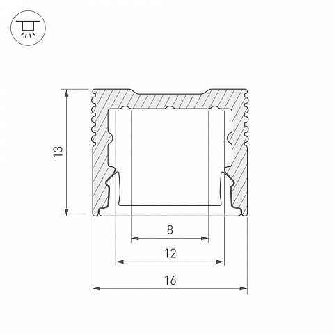 Arlight Профиль SL-SLIM-H13M-2000 ANOD прямоугольный