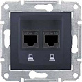 Schneider Electric Sedna Графит Розетка компьютерная 2-ая RJ45 кат.6 STP экранированная