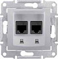 Schneider Electric Sedna Алюминий Розетка компьютерная 2-ая RJ45 кат.5e STP экранированная