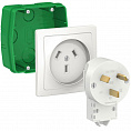 Schneider Electric Blanca Силовой комплект 32 А, 250 В: розетка, вилка, монтажная коробка, белый