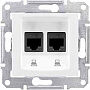 Schneider Electric Sedna Белый Розетка компьютерная 2-ая RJ45 кат.5e STP экранированная