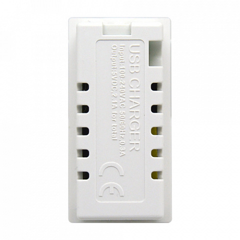 Donel USB зарядное устройство, 2.1A, Type A + C, 1 мод., бел. (22.5х45мм)