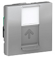 Schneider Electric Unica New Modular Алюминий Розетка компьютерная RJ45 одиночная кат. 5е STP 2 модуля