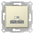 Schneider Electric Sedna, USB механизм зарядного устройства 2,1а (2x1,05А), Бежевый