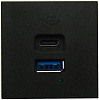 Donel USB зарядное устройство, 4.2A , 65W, Type A + C, 2 мод., черн. матовая (45х45мм)