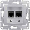 Schneider Electric Sedna Алюминий Розетка компьютерная 2-ая RJ45 кат.6 STP экранированная