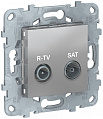 Schneider Electric Unica New Алюминий Розетка R-TV/SAT проходная