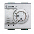 Bticino LivingLight Электронный комнатный термостат 2А 250В, с датчиком теплого пола, алюминий