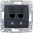 Schneider Electric Sedna Графит Розетка компьютерная 2-ая RJ45 кат.5e STP экранированная