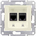 Schneider Electric Sedna Бежевый Розетка компьютерная 2-ая RJ45 кат.5e STP экранированная